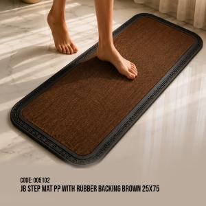 JB Step Mat PP With Rubber Backing brown 25x75
