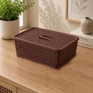Joyo Storage Basket Cane 31 With Lid - 5127