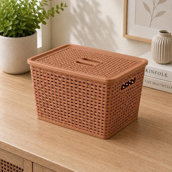 Joyo Storage Basket Cane 51 With Lid - 5125
