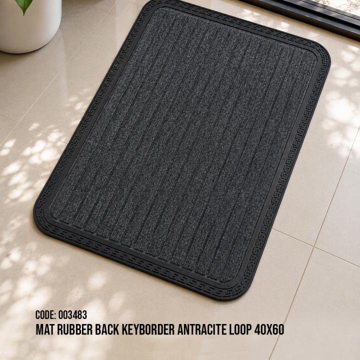 Mat Rubber Back Keyborder antracite Loop 40x60