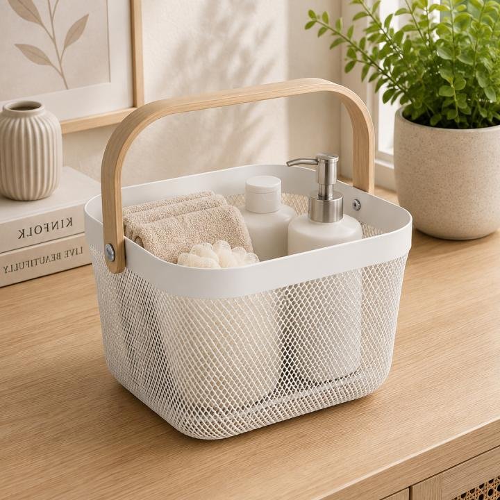 Plastic Storage Basket SQ Mesh M - 4693