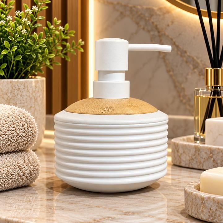 Round Soap Dispenser Top Wood - 2968