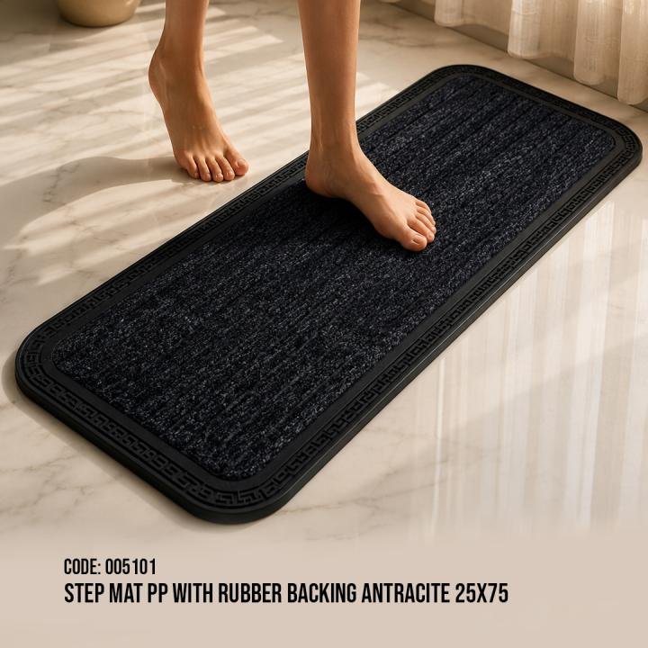 Step Mat PP With Rubber Backing Antracite 25x75